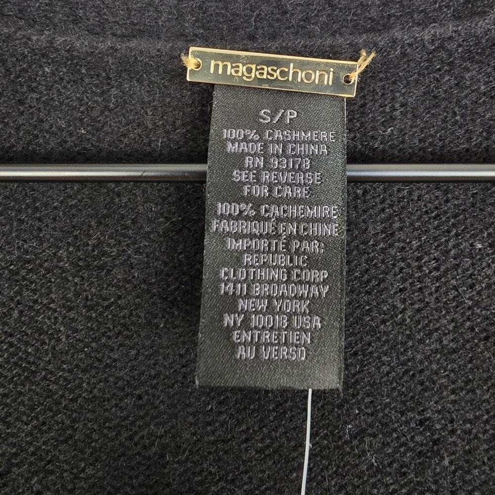 Magaschoni 100% Cashmere Black Long Duster Cardigan Sweater Sz S - Picture 3 of 4